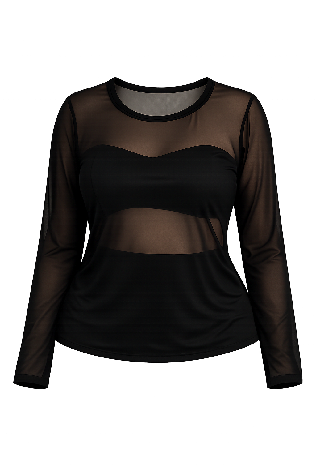 Blusa de Tule Feminina Transparente – Manga Longa